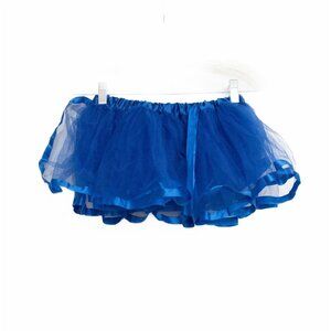 Girls Royal Blue Polyester Tutu Skirt Chiffon Pull On Midi Sequin Trim 10 In